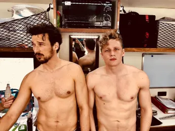 Florian David Fitz und Matthias Schweighöfer, Florian David Fitz Six-Pack, Matthias Schweighöfer Six-Pack, Matthias Schweighöfer Instagram, Florian David Fitz Film
