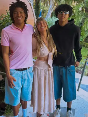 Heidi Klum mit Henry und Johan