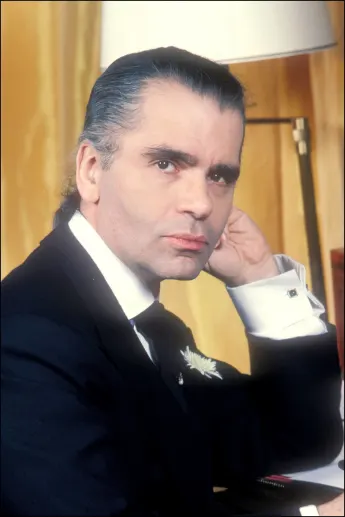 Karl Lagerfeld im Jahr 1984 Modedesigner Chanel