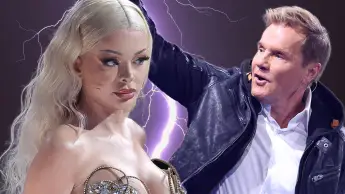 ﻿Katja Krasavice und Dieter Bohlen im DSDS-Finale