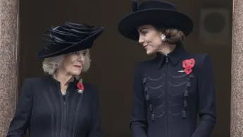 Entertainment Themen der Woche KW45 Entertainment Bilder des Tages . 12/11/2023. London, United Kingdom. Queen Camilla and Kate Middleton, the Princess of Wales , at the Remembrance Sunday Service at The Cenotaph in London. PUBLICATIONxINxGERxSUIxAUTxHUNxONLY xStephenxLockx/xi-Imagesx IIM-24795-0076