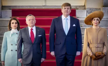 Königin Rania, König Abdullah, König Willem-Alexander, Königin Máxima, Jordanischer König in den Niederlanden, Jordanischer König in Holland, Jordanische und niederländische Royals