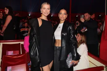 Amira Pocher und Lena Gercke auf der Fashion Week in Berlin