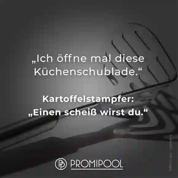 Lustiger Spruch über Küchenschublade