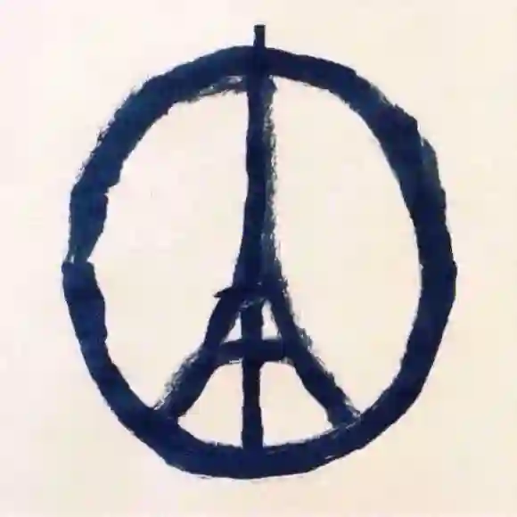 Das Peace-Zeichen mit dem Eiffelturm