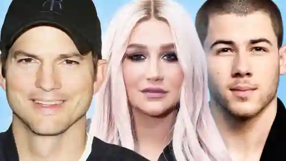 Ashton Kutcher, Kesha, Nick Jonas stehen zum Körper