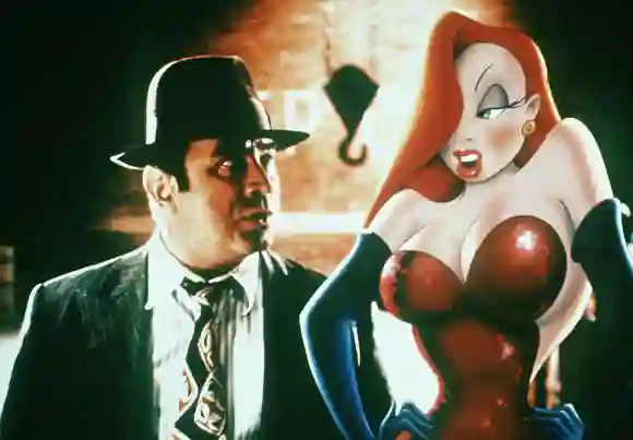 Bob Hoskins als "Eddie Viliant" mit "Jessica Rabbit"