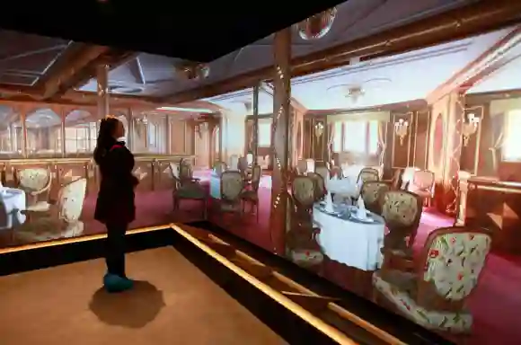 Fotografische Nachahmung des Hauptspeisesaals auf der Titanic
