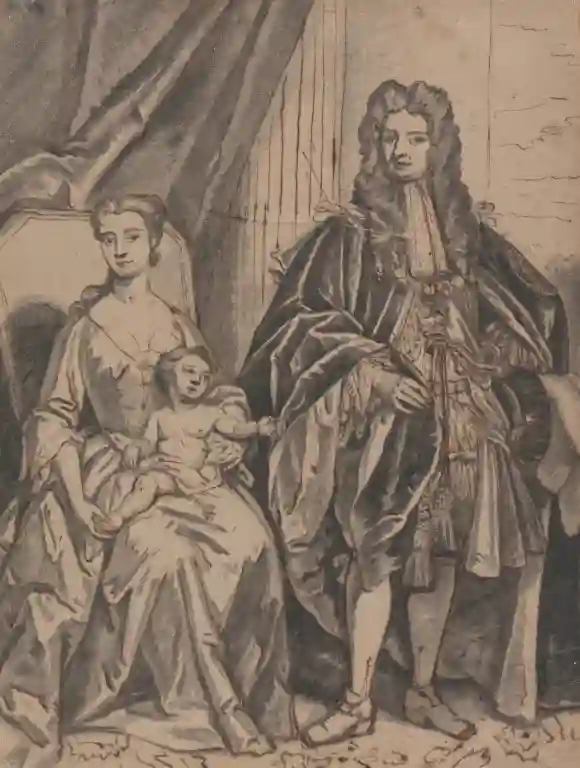 John Sheffield, Duke of Buckingham, mit seiner Familie