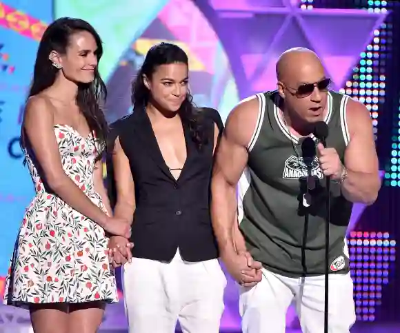 Jordana Brewster, Michelle Rodriguez und Vin Diesel beim Teen Choice Award 2015 in LA