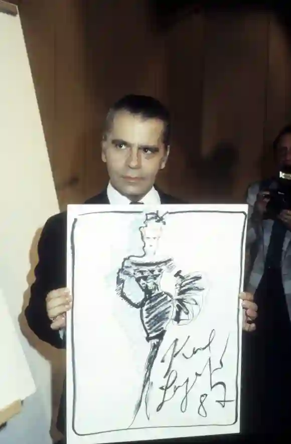 Karl Lagerfeld im Jahr 1987 Modedesigner Chanel