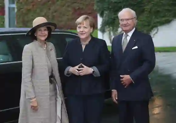 Königin Silvia und König Carl Gustaf treffen Angela Merkel