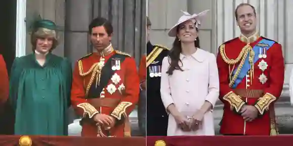 Lady Diana schwanger im Jahr 1982 und Herzogin Kate schwanger im Jahr 2013