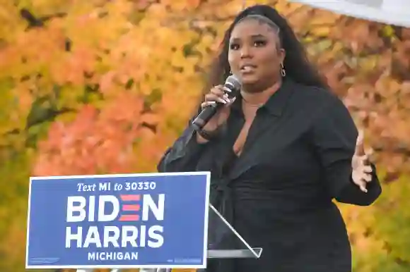 Lizzo bei einer Wahlkampfveranstaltung für den demokratischen Präsidentschaftskandidaten Joe Biden