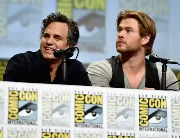 Im Film sind sie echte Superhelden: Mark Ruffalo alias "Hulk" und Chris Hemsworth alias "Thor"