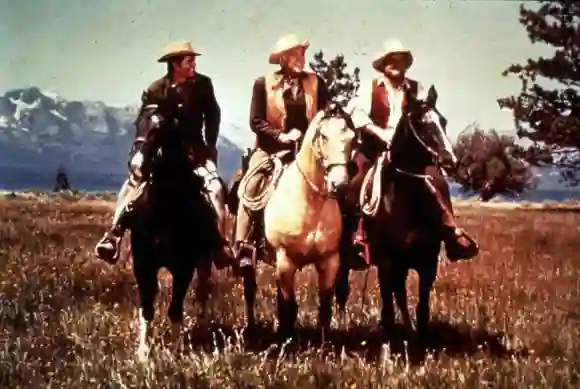 Michael Landon, Lorne Greene und Dan Blocker aus „Bonanza“ 1969