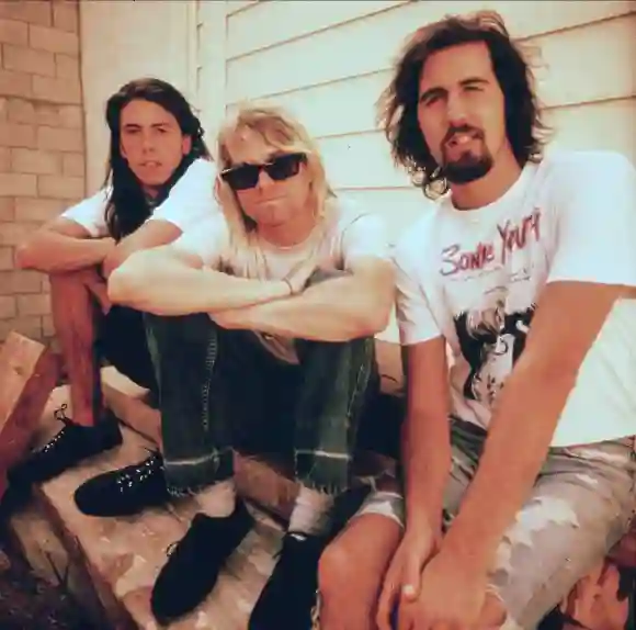 David Grohl, Kurt Cobain und Kris Novoselik Nirvana, 15. April 1987