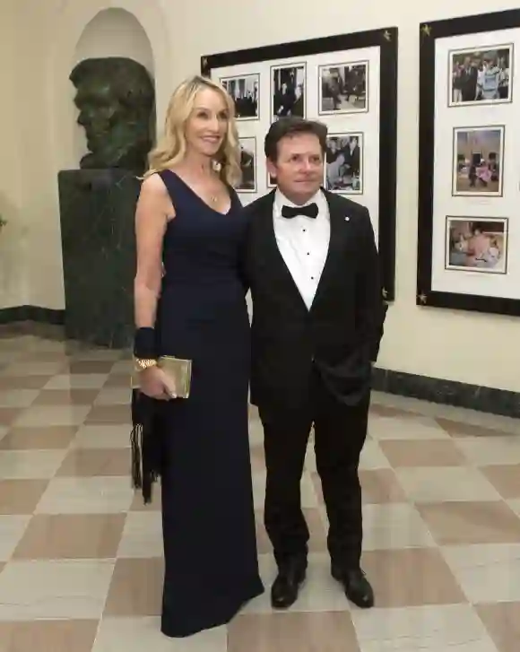 Der „Familienbande"-Schauspieler Michael J. Fox mit seiner Ehefrau Tracy Pollan