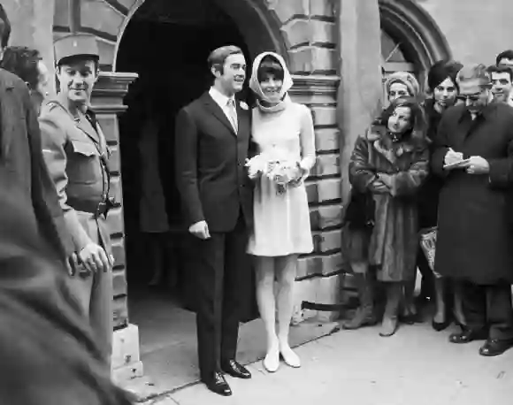 Audrey Hepburn und Andrea Dotti bei ihrer Hochzeit im Januar 1969