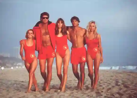 „Baywatch“: Kelly Packard, David Hasselhoff, Alexandra Paul, Jeremy Jackson, Pamela Anderson