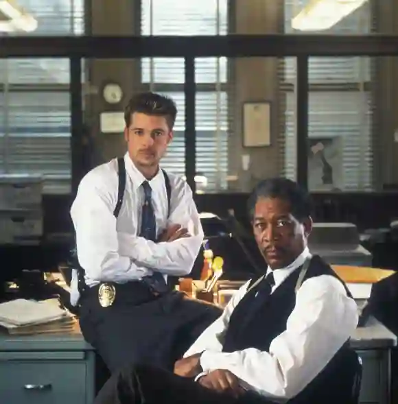 Brad Pitt und Morgan Freeman in „Sieben“