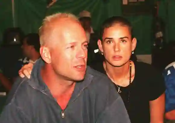 Bruce Willis und Demi Moore 1996 bei einem Boxkampf
