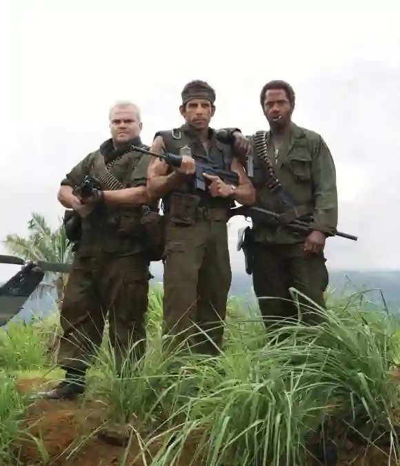Jack Black, Ben Stiller, Robert Downey Jr. in Tropic Thunder
