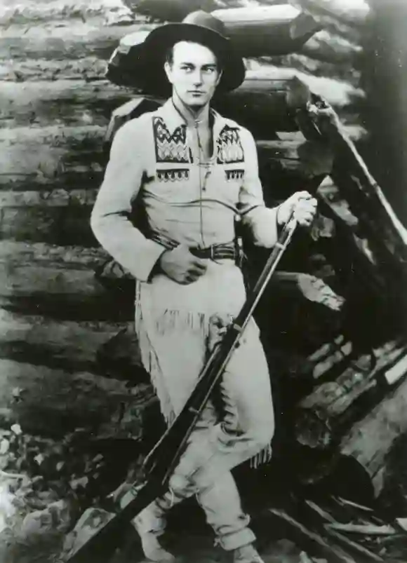 Der amerikanische Schauspieler John Wayne in dem Film „The Big Trail“