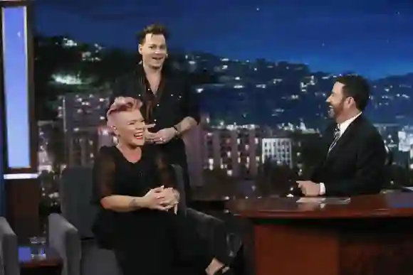 Pink, Johnny Depp und Jimmy Kimmel