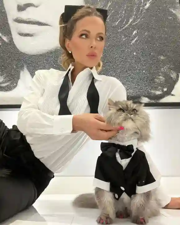 Kate Beckinsale mit ihrer Katze