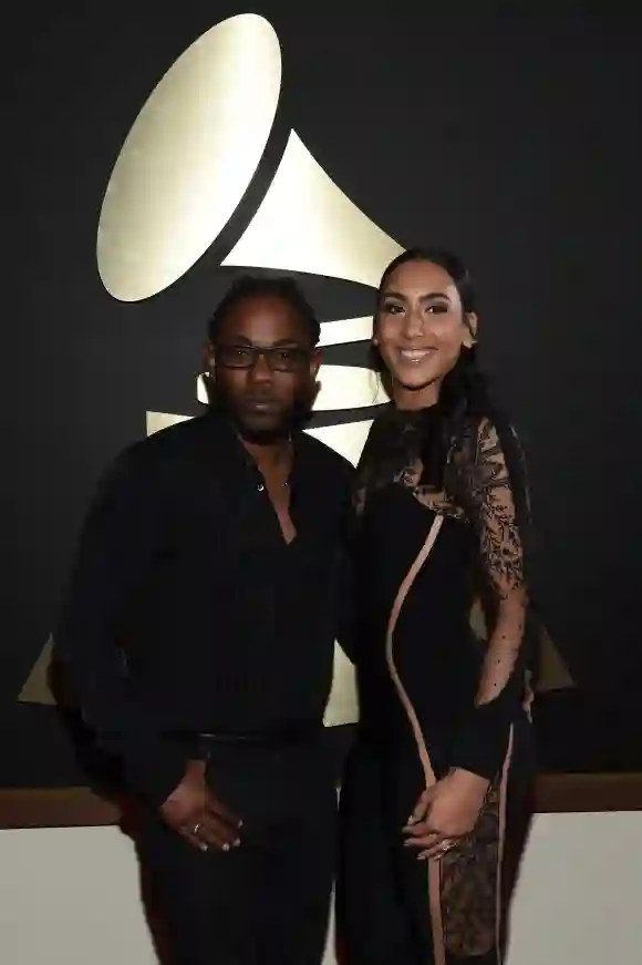 Kendrick Lamar und Whitney Alford bei den 58. Grammy Awards