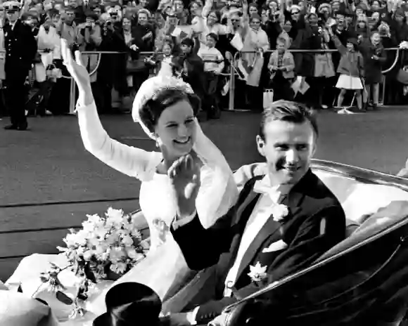 Königin Margrethe bei ihrer Hochzeit