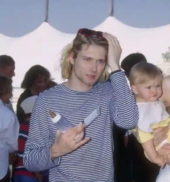 Kurt Cobain im Jahr 1993 mit seiner Tochter