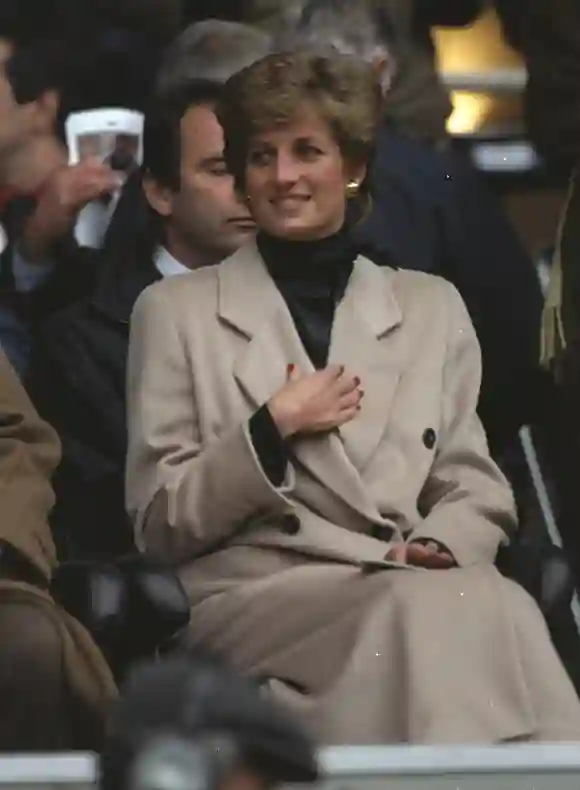 Lady Diana bei einem Spiel der Five Nations Championships in Paris am 21. Januar 1995