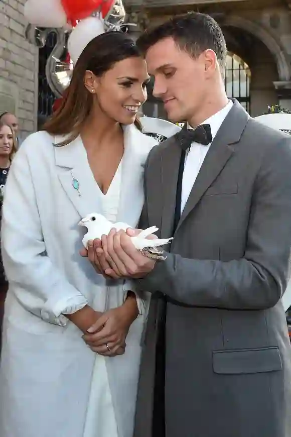 Laura Wontorra und Simon Zoller bei ihrer Hochzeit 2016