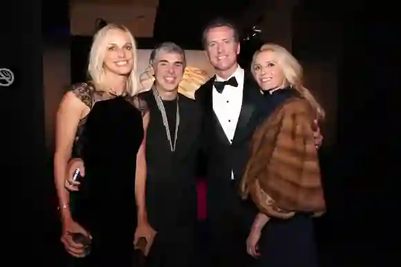 Dr. Lucinda Southworth, CEO von Alphabet Larry Page, Lieutenant Governor Gavin Newsom und die Filmemacherin Jennifer Siebel Newsom nehmen am 4. Dezember 2016 am Breakthrough Prize 2017 teil.