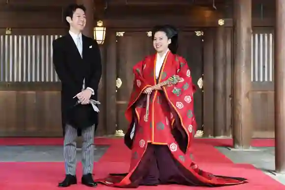 Die japanische Prinzessin Ayako und ihr Ehemann Kei Moriya