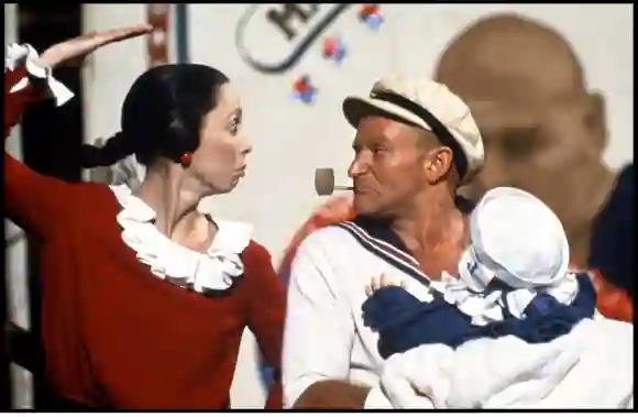 Shelley Duvall und Robin Williams in „Popeye“