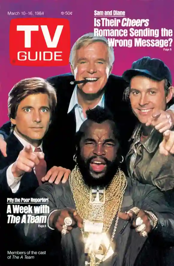 Der Cast von "Das A-Team" auf dem Titelblatt des "TV Guide"