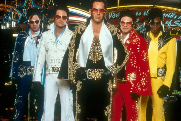 David Arquette, Kurt Russell, Kevin Costner, Christian Slater und Bokeem Woodbine in '3000 Miles to Graceland'