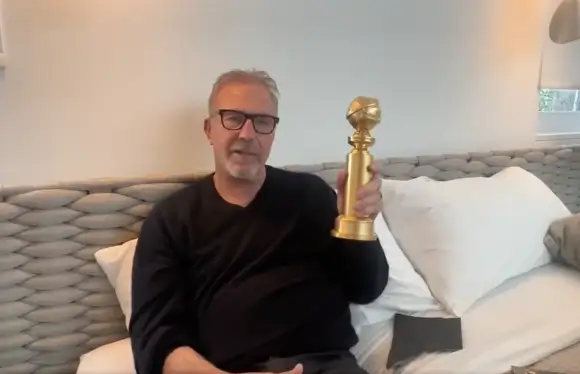Kevin Costner Golden Globes Preisrede Video Yellowstone Überschwemmung 2023