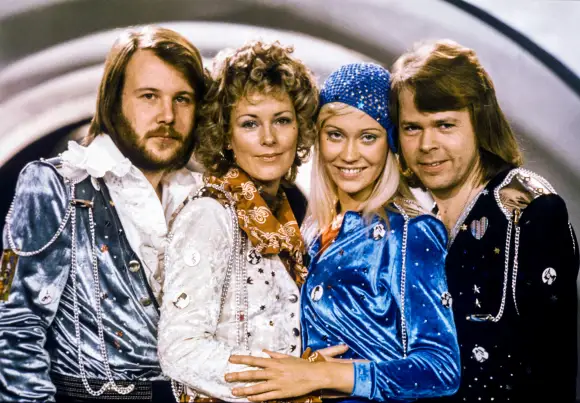 ABBA nach ihrem Sieg beim ESC am 6. April 1974