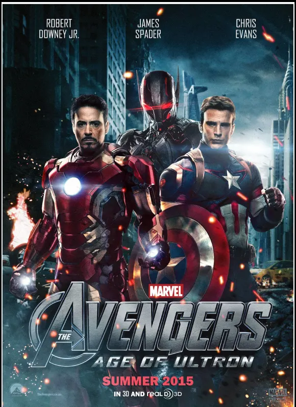 „Avengers: Age of Ultron“-Filmplakat mit Chris Evans und Robert Downey Jr.