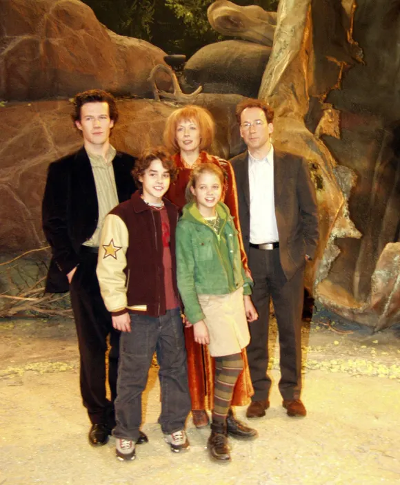 Christian Nickel, Maximilian Befort, Katja Riemann, Sidonie von Krosigk, Ulrich Noethen bei den Dreharbeiten von „Bibi Blocksberg“