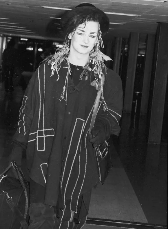 Boy George mit wilder Frisur in den Achtzigern