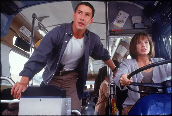 Sandra Bullock und Keanu Reeves in „Speed“