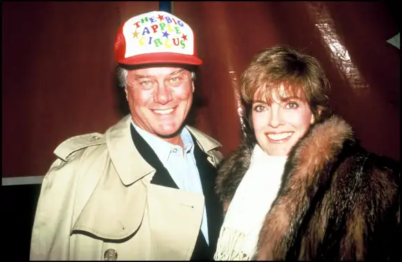 Linda Gray und Larry Hagman im Jahr 1986
