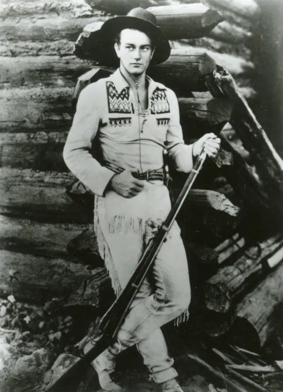 Der amerikanische Schauspieler John Wayne in dem Film „The Big Trail“