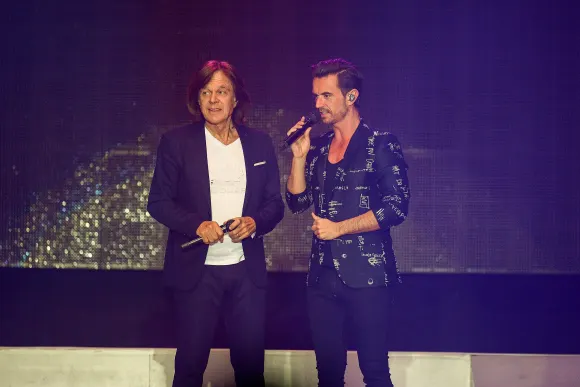 Jürgen Drews und Florian Silbereisen bei „Die große Schlagerstrandparty“