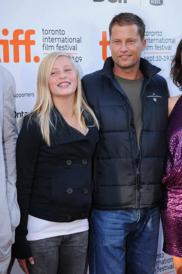 Luna Schweiger im Jahr 2009 mit Papa Til